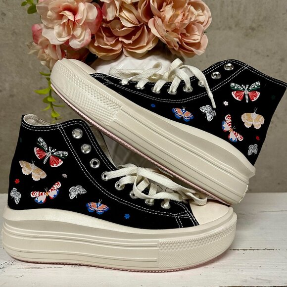 NWOT Converse Chuck Taylor All Star Move Platform Butterfly Wings High Tops - Picture 3 of 7